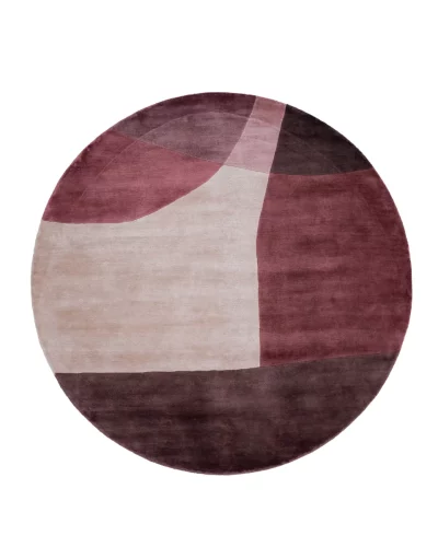 TAPETE LEKHA ROUND BURGUNDY