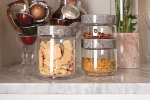 STACKABLE GLASS CONTAINERS SET