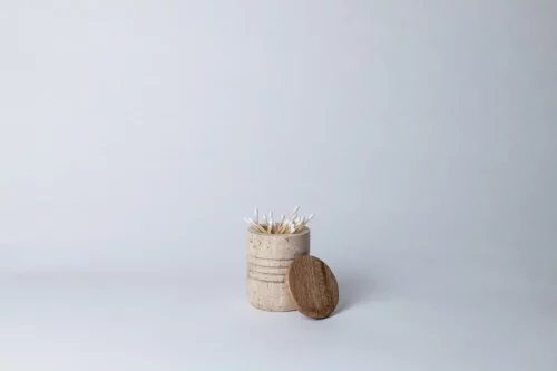 STRIPES Q-TIPS CONTAINER