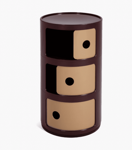 Componibili Storage Unit 3 Modules Bitter Chocolate Natural